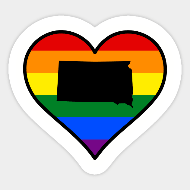 South Dakota Gay Pride Heart Sticker by fearcity
